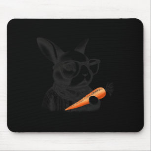 Happy Easter Cute Bunny Carrots Funny Gles  Mouse Pad
