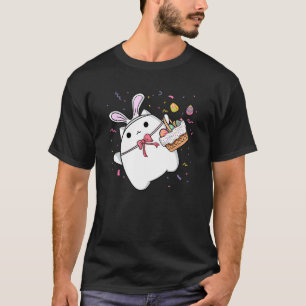 Happy Easter Cute Bunny Cat Eggs Basket Men Women T-Shirt