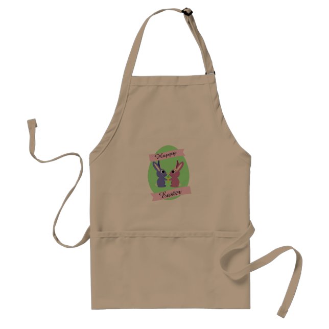 Happy Easter! Cute Bunny Couple Standard Apron (Front)