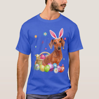 Happy Easter Cute Bunny Dachshund Wearing Bunny Ea T-Shirt