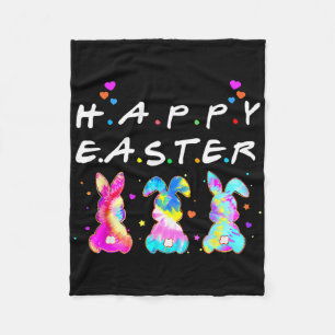 Happy Easter Cute Bunny Family Matching Easter 202 Fleece Blanket