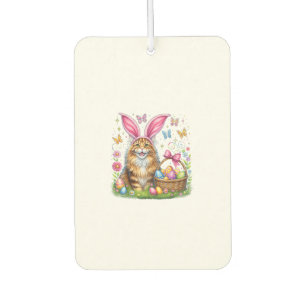 Happy Easter Cute Bunny Maine Coon Cat Easter Eggs Air Freshener