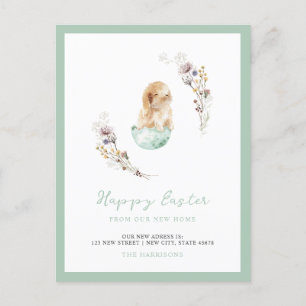 Happy Easter Cute Bunny New Home Announcement