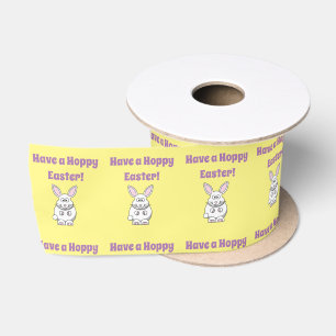 Happy Easter Cute Bunny Rabbit Cartoon Satin Ribbon