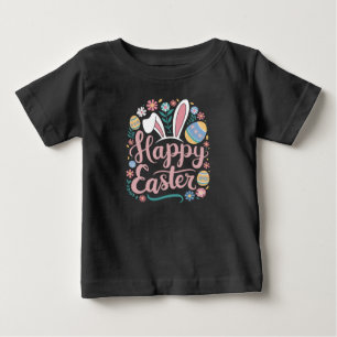 Happy Easter Cute Bunny Rabbit Eggs Baby T-Shirt