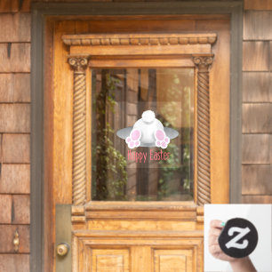 Happy Easter Cute Bunny Tail Window Cling