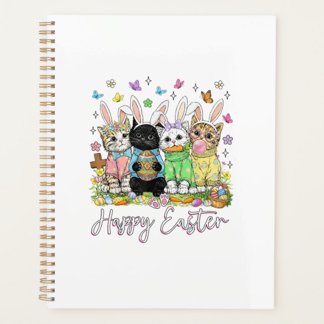 Happy Easter Cute Cat Lover Bunny Easter Day Women (Devant)