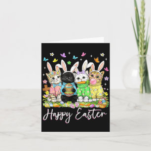 Happy easter cute cat lover bunny easter day women card