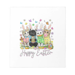 Happy Easter Cute Cat Lover Bunny Easter Day Women Notepad