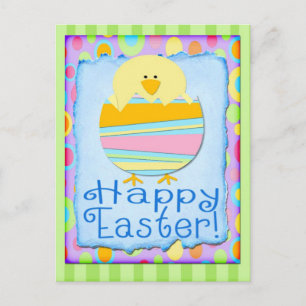 Happy Easter cute chick festive postcard