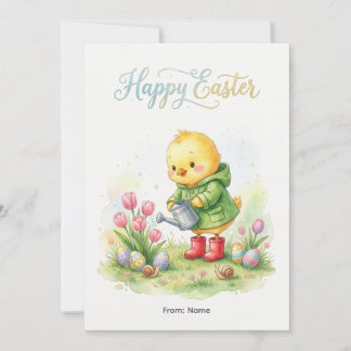 Happy Easter Cute Chick Spring Holiday Card