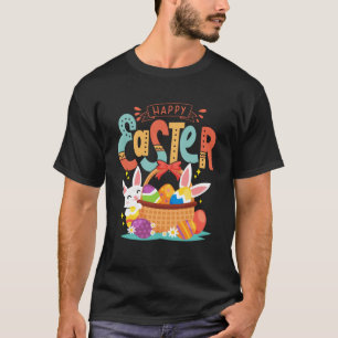 Happy Easter Cute Colorful Bunny Rabbit Eggs Hunti T-Shirt