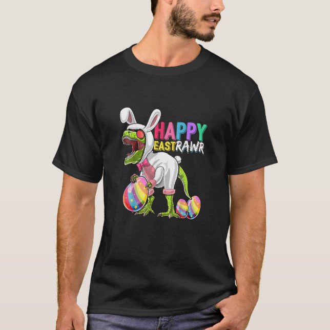 Happy Easter Cute Colour Eggs Easter Day T-Shirt (Front)