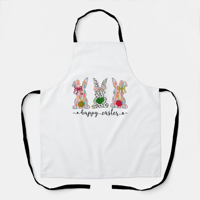 Happy Easter Cute Coquette Easter Bunny Rabbit Wom Apron (Front)