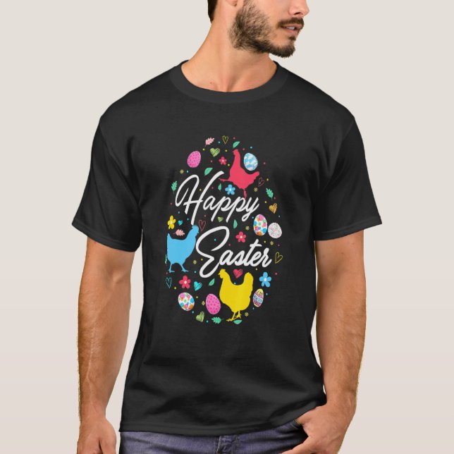 Happy Easter Cute Easter Eggs Shape Collection  Ch T-Shirt (Front)