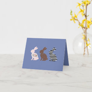 Happy Easter Cute Easter Leopard Bunny Rabbit Card