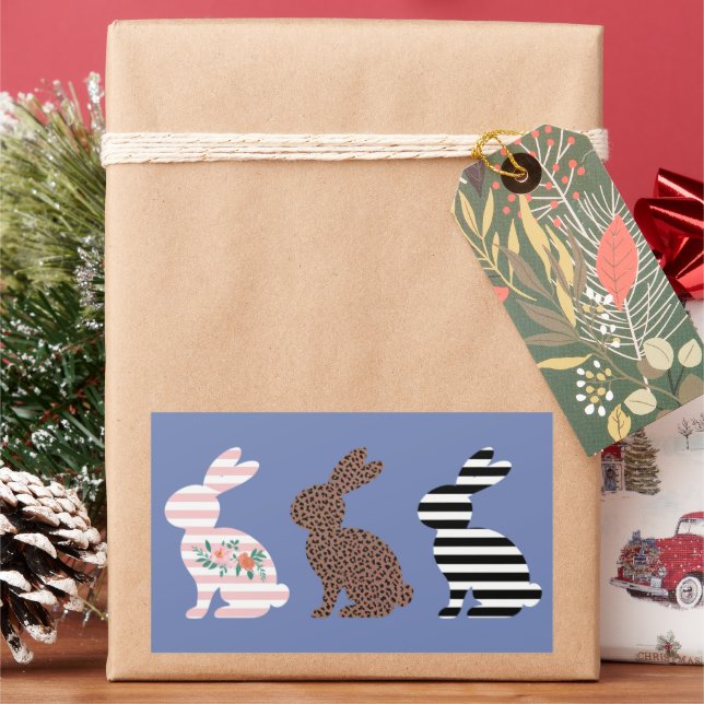 Happy Easter Cute Easter Leopard Bunny Rabbit  Sticker (Holiday)