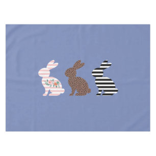 Happy Easter Cute Easter Leopard Bunny Rabbit Tablecloth