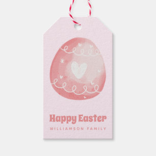 Happy Easter! Cute Easter Pink Easter Egg Gift Tags