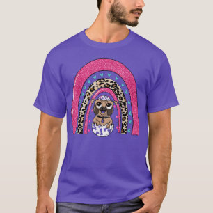 Happy Easter Cute Easter Rainbow Dog Pug Eggs Bask T-Shirt