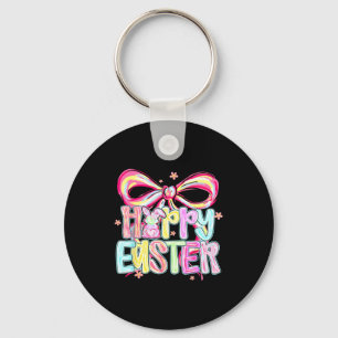 Happy easter cute eggs bunny preppy women girls keychain
