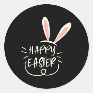 Happy Easter Cute Eggs Christian Or Catholic Bible Classic Round Sticker