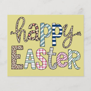 Happy Easter Cute Floral Bunny Spring Leopard Flyer