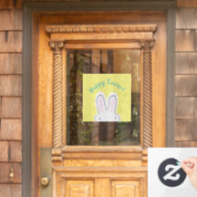 Happy Easter cute funny peekaboo bunny script text