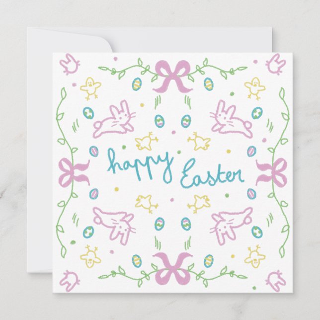 Happy Easter Cute Greeting  Invitation (Front)