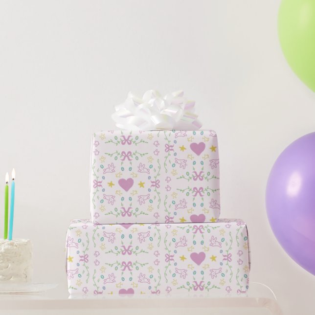 Happy Easter Cute Greeting Wrapping Paper (Party Gifts)