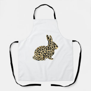 Happy Easter Cute Leopard Bunny Rabbit _1 Apron