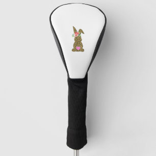 Happy Easter Cute Leopard Bunny Rabbit Golf Head Cover