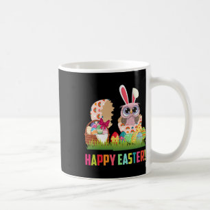 Happy Easter Cute Owl Wearing Bunny Ear Owl Lover Coffee Mug