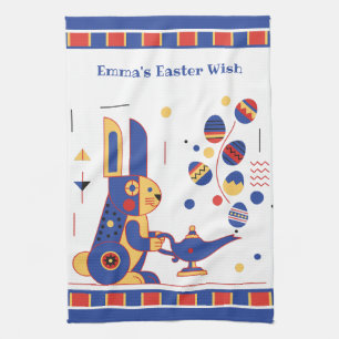 Happy Easter Cute Personalized add your text Kitchen Towel