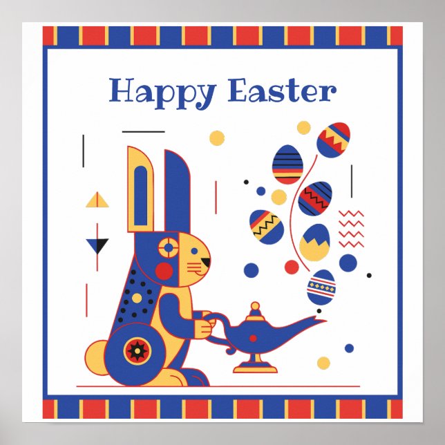 Happy Easter Cute Personalized Poster (Front)
