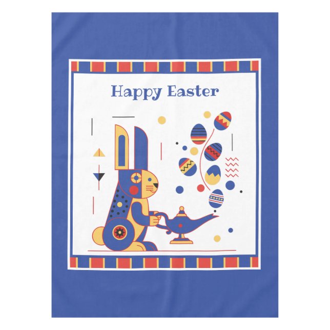 Happy Easter Cute Personalized Tablecloth (Front)