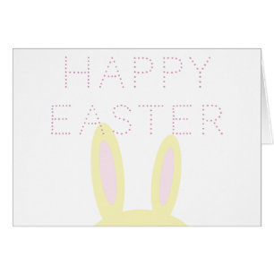 Happy Easter Cute Pink & Yellow Bunny Ears