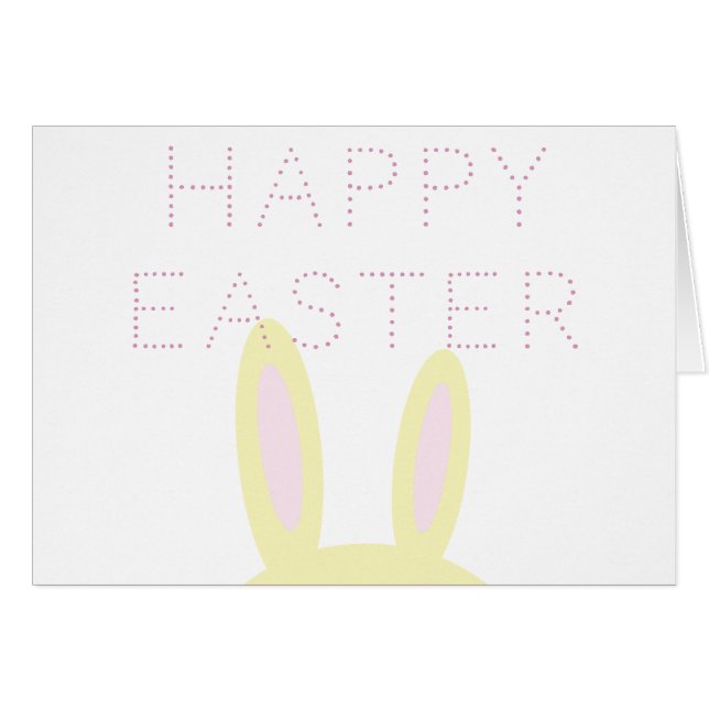 Happy Easter | Cute Pink & Yellow Bunny Ears (Front Horizontal)