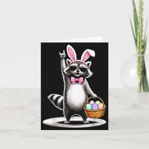 Happy easter cute raccoon men women kids boys card
