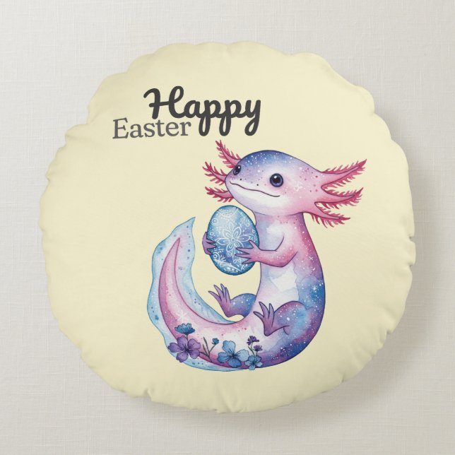 Happy  Easter cute Round Pillow (Front)