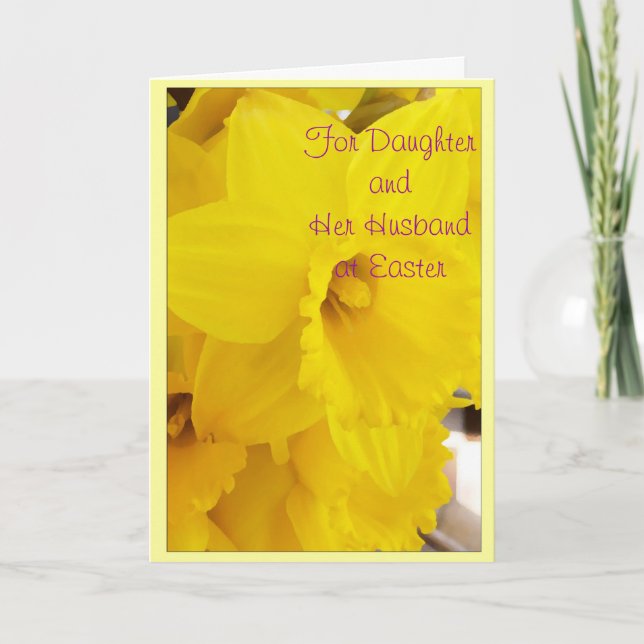 Happy Easter Daughter And Son-in-Law Card Flower (Front)