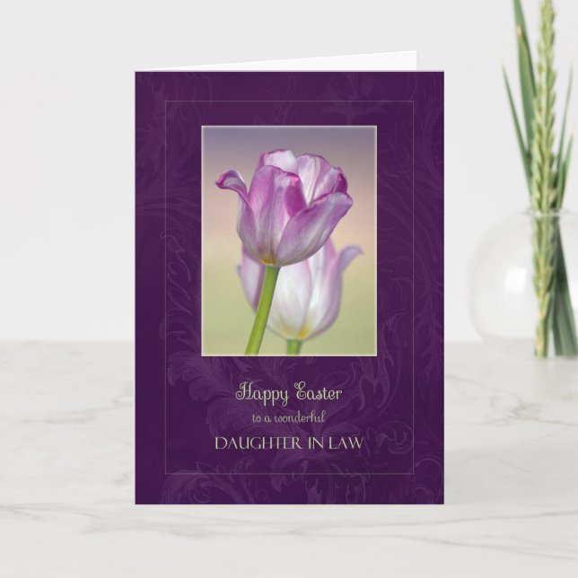 Happy Easter Daughter in Law Card / Easter Tulips (Front)
