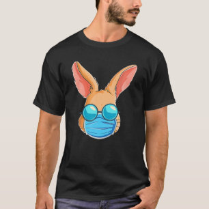 Happy Easter Day 2022 Bunny In A Mask Eggs Hunt Qu T-Shirt