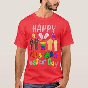 Happy Easter Day 2022 Rabbit Bunny Eggs Gay Pride T-Shirt