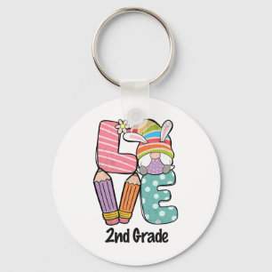 Happy Easter Day 2nd Grade Squad Love Teacher Gnom Keychain