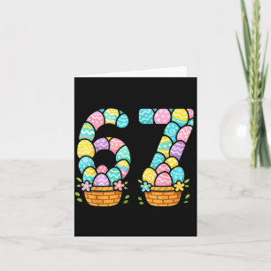 Happy Easter Day 67 Bunny Six Seven 6 7 Eggs Easte Card