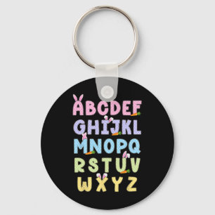 Happy Easter Day Alphabet Abcs Elemeno For Teacher Keychain