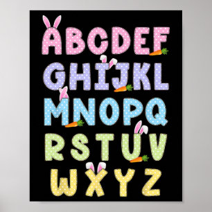 Happy Easter Day Alphabet Abcs Elemeno For Teacher Poster
