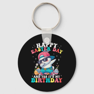 Happy Easter Day And Yes It's My Birthday Bunny Eg Keychain