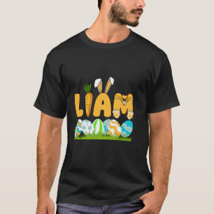 Happy Easter Day Boys Men Personalized Name Liam L T-Shirt